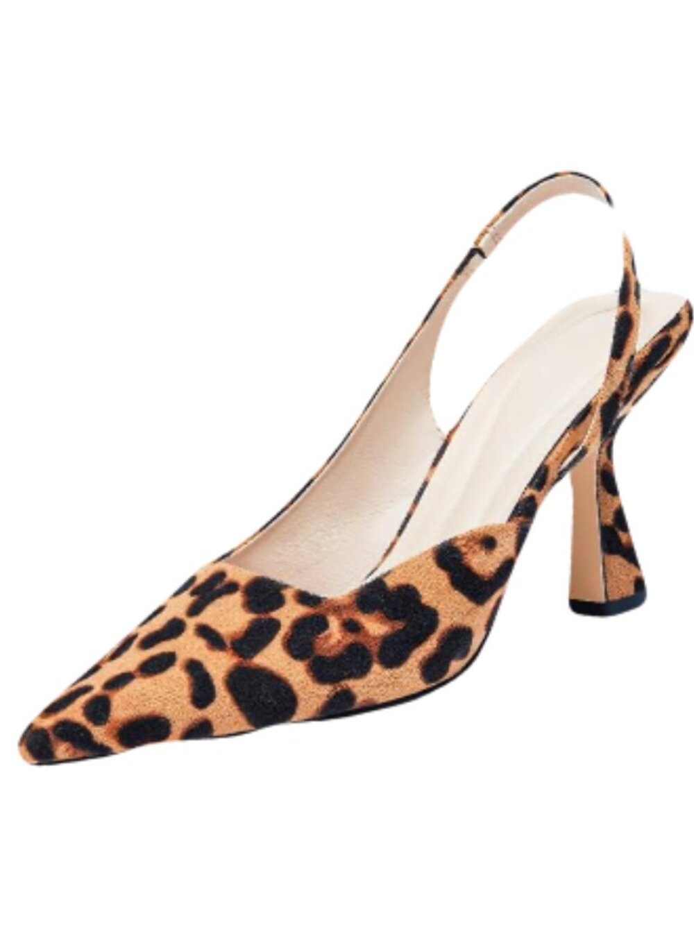 Coutgo Leopard Slingback Stiletto Heels Size 8 Women's